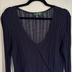 Ralph Lauren Women's Navy Sweater with built in Cami L